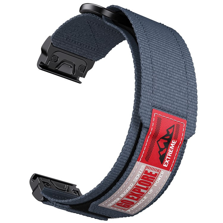 This Navy Nylon 22mm Garmin QuickFit strap is built for mid-sized Garmin watches and is fully compatible with the Fenix 8 (47mm), Fenix 7, Fenix 6, Fenix 5, Epix Gen 2 (47mm), Approach S70 (47mm), and Instinct 2.
