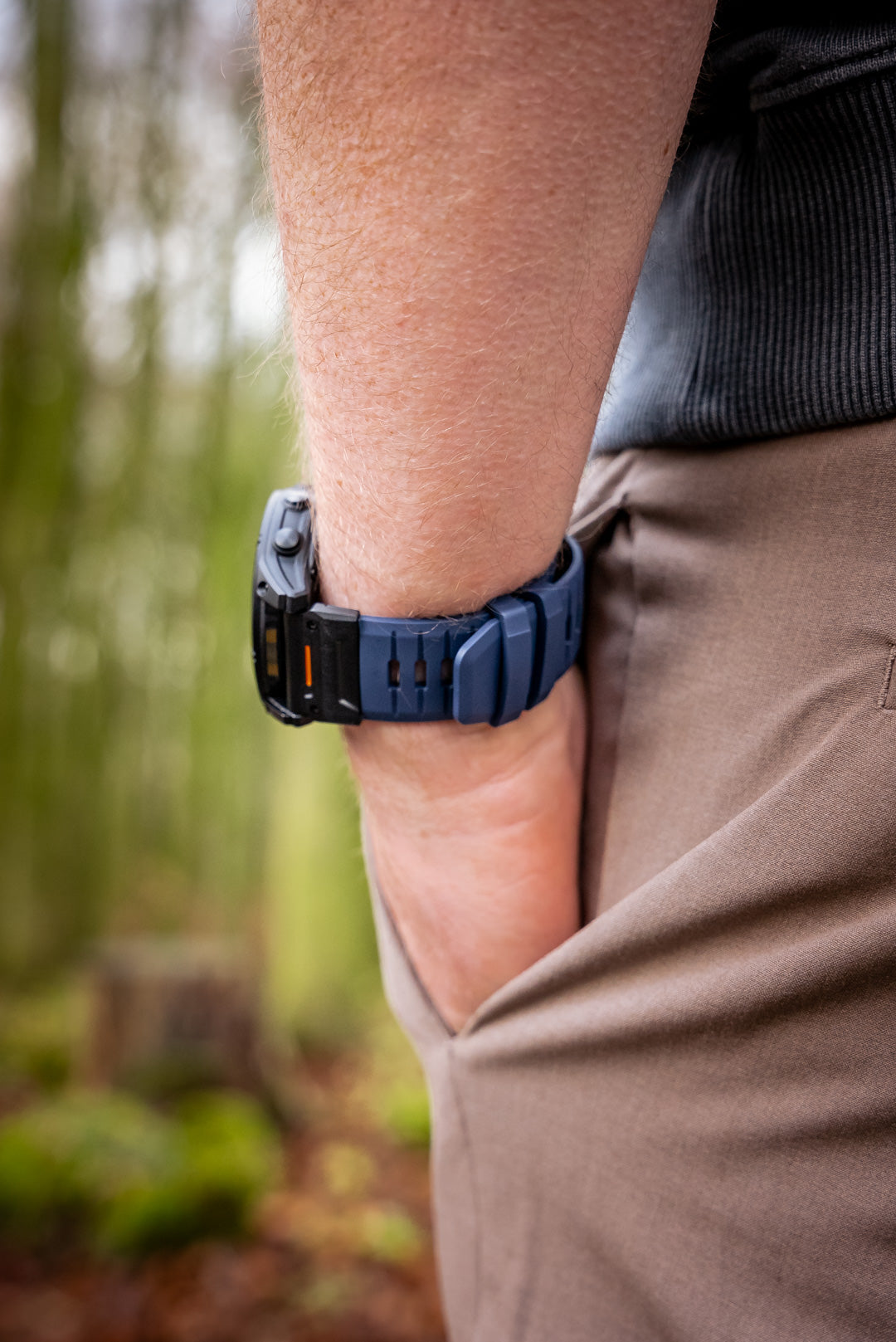 FKM Rubber Navy Blue Garmin QuickFit Watch Strap from The Time Club