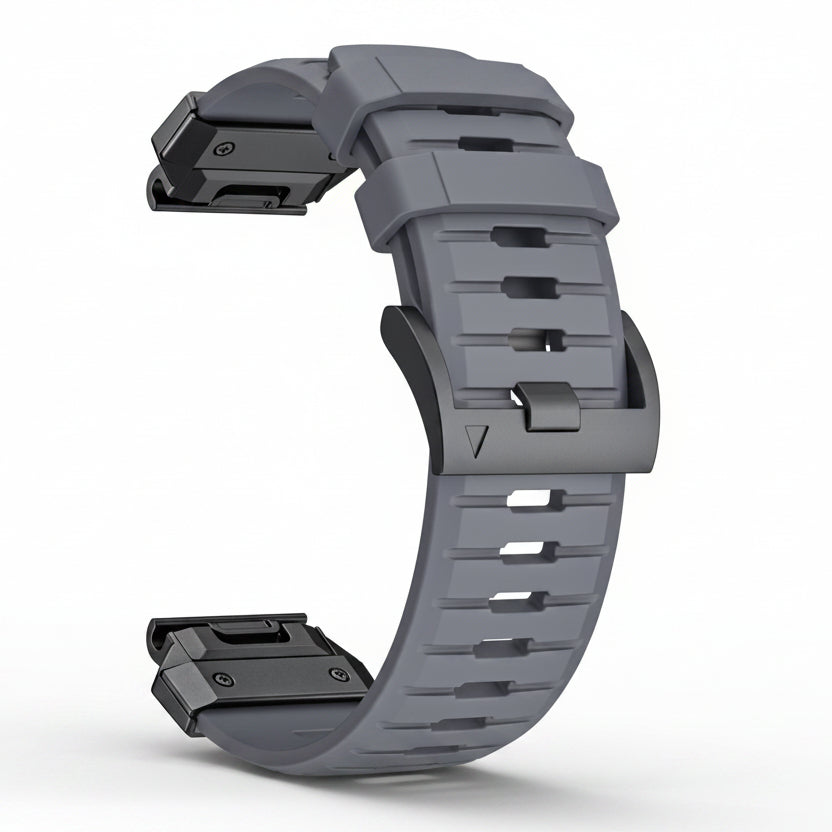 Gray watch strap on a white background