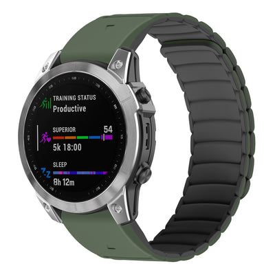 Smartwatch with a green band on a white background