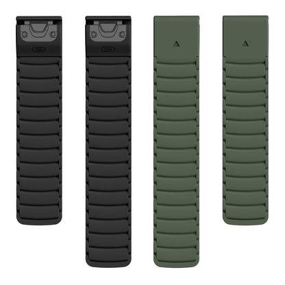 Black and Green watch straps laid out