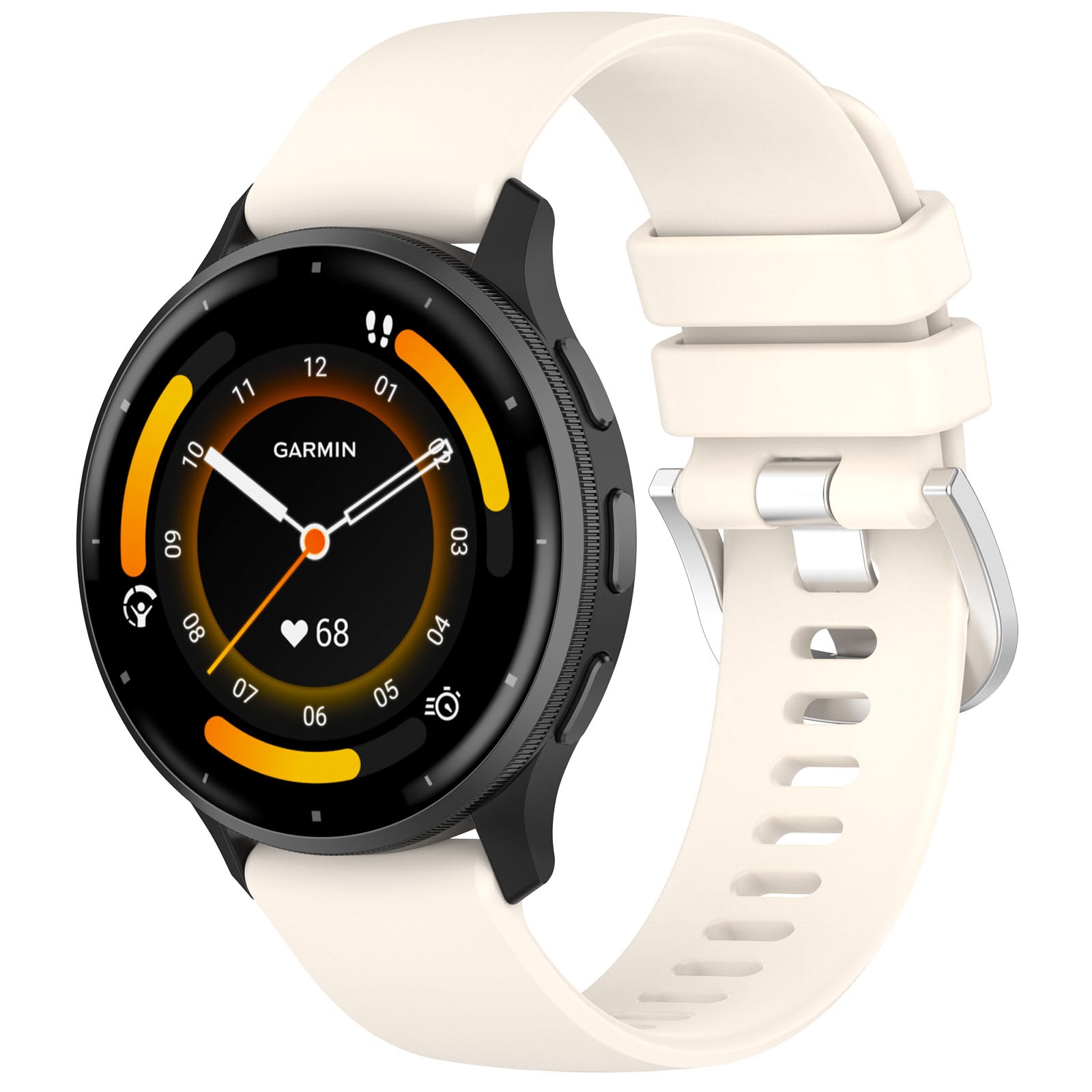 garmin with a cream band on a white background