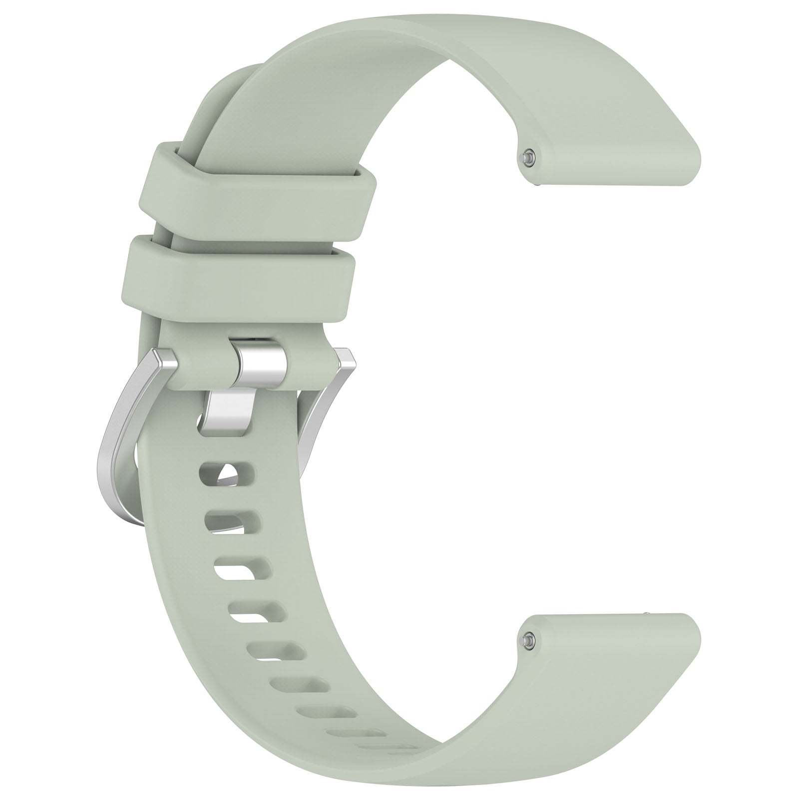 Light green watch strap on a white background
