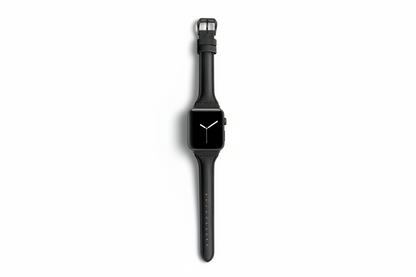 Lisse Noir Apple Watch Strap Leather Black