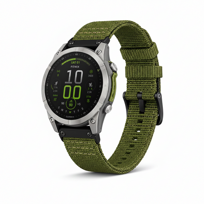 Garmin Watch compatible strap - military style - Green 