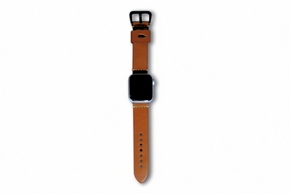 Brown leather watch strap on a white background The Hawthorne - Chestnut Edition